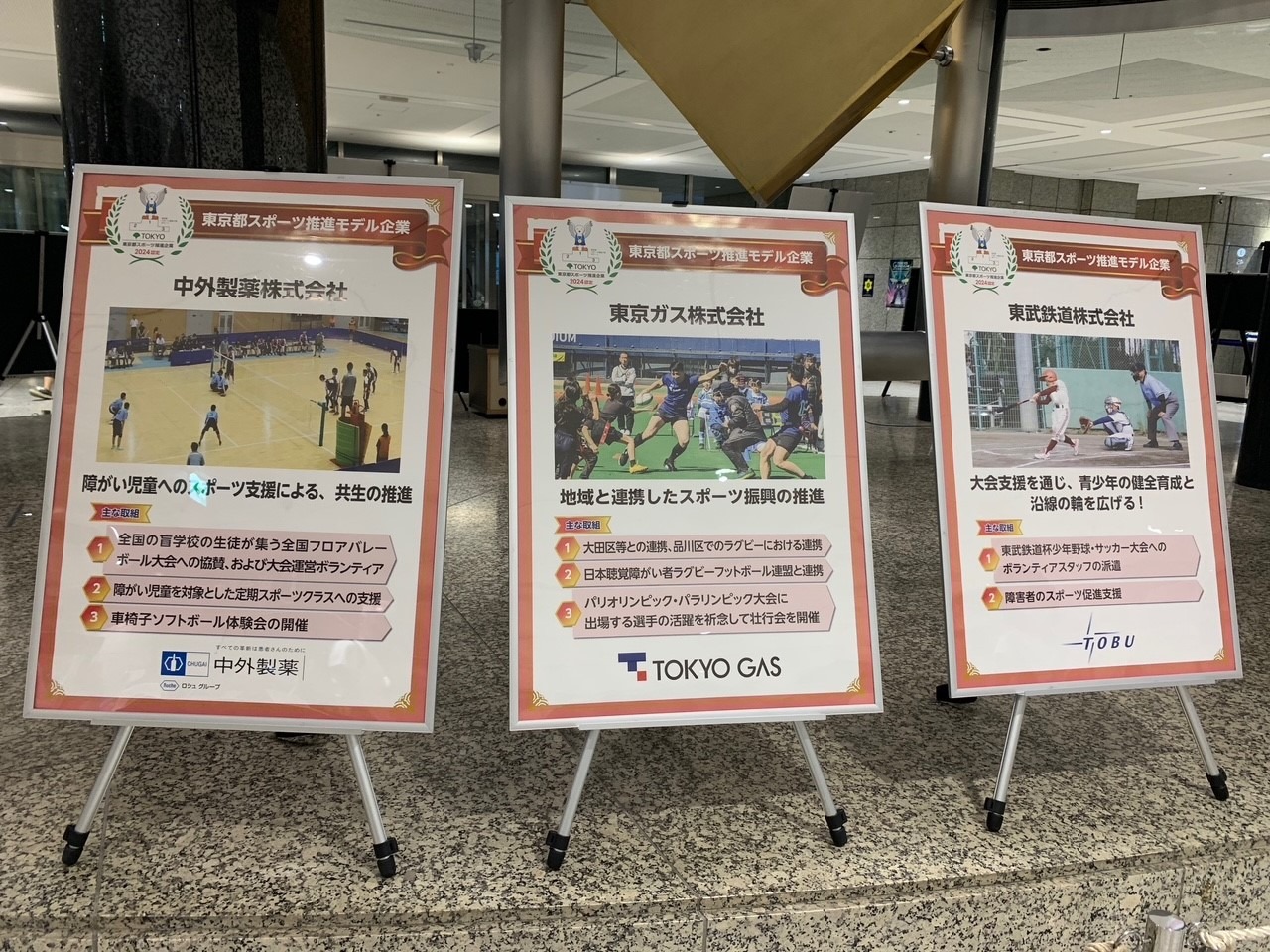 中外製薬株式会社、東京ガス株式会社、東武鉄道株式会社のモデル企業パネル